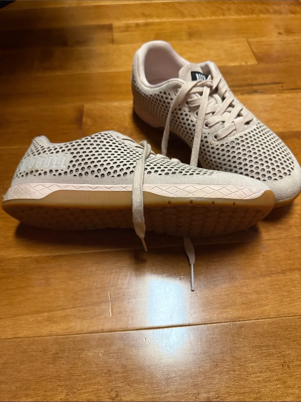 NOBULL Pale Pink Perforated Leather Sneakers